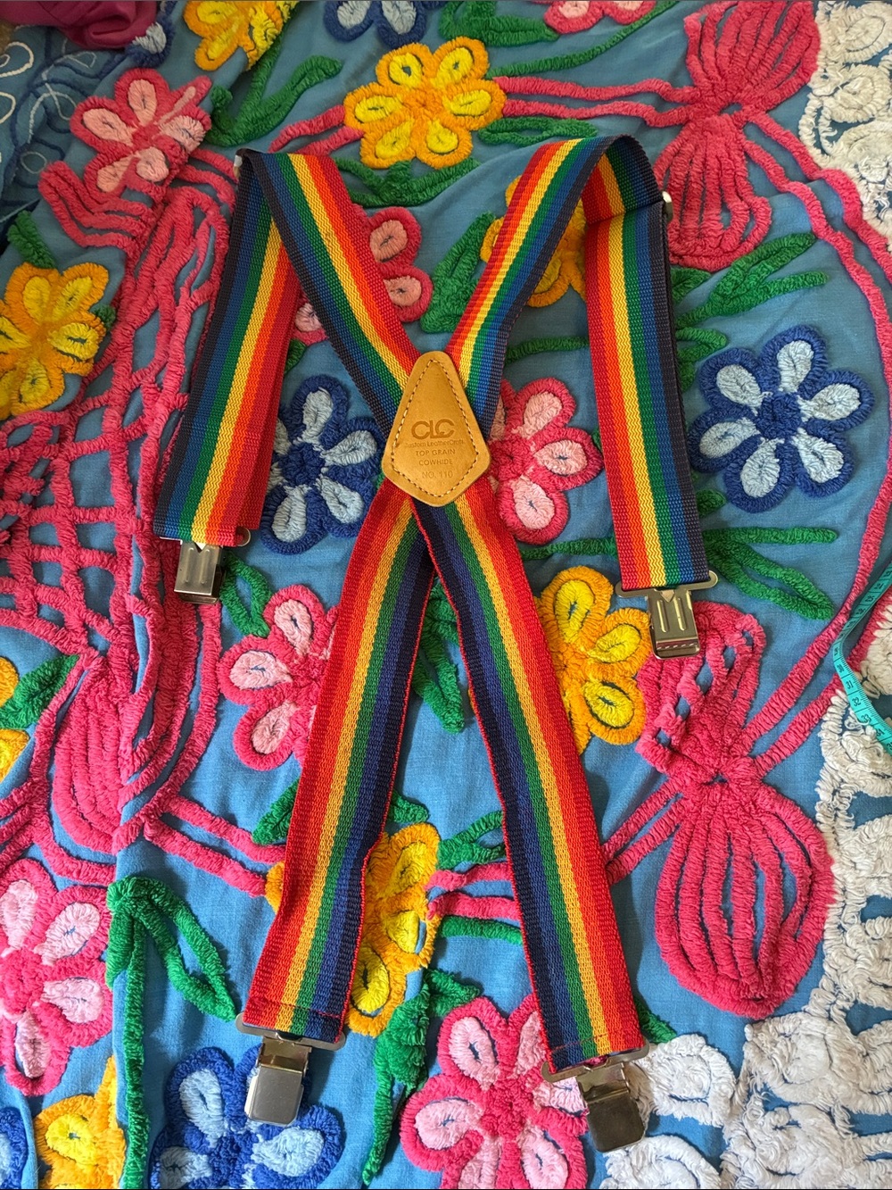 Rainbow Stripe Men’s Suspenders - Multicolor Adjustable *Pride Perfect*
